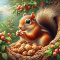 Zagadka Squirrel with nuts