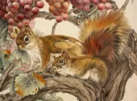 Rompecabezas Squirrels and grapes