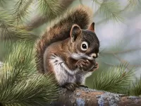 Quebra-cabeça Squirrel with a nut