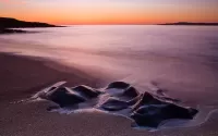 Bulmaca Beach at sunset