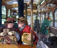 Jigsaw Puzzle The conversation in the transport