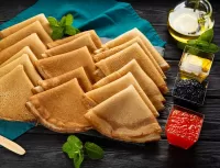 Jigsaw Puzzle Pancakes and caviar