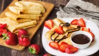 Bulmaca Pancakes with strawberries