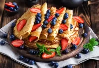 Jigsaw Puzzle Pancakes and berries