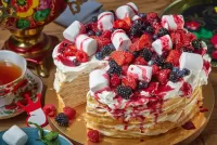 Слагалица Pancakes with berries