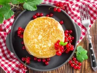 Jigsaw Puzzle Pancakes and currant