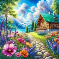 Jigsaw Puzzle Log house