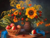 Слагалица Bouquet and fruits