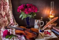 Jigsaw Puzzle Bouquet and violin