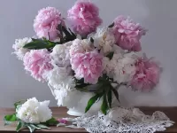 Jigsaw Puzzle Bunch of peonies