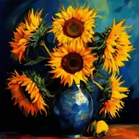 Puzzle Bouquet of sunflowers