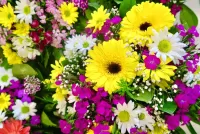 Jigsaw Puzzle Bouquet with gerberas