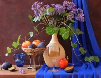 Quebra-cabeça Bouquet with ivy and lilac