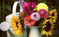Jigsaw Puzzle Bouquet with sunflowers