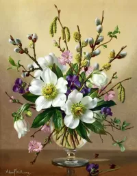 Jigsaw Puzzle Bouquet with willow