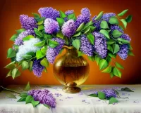 Quebra-cabeça A bouquet of lilacs