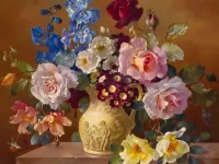 Jigsaw Puzzle Bouquet in a vase