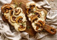 Jigsaw Puzzle Sandwich with mushrooms