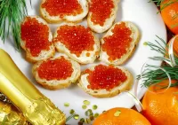 Slagalica Sandwiches with caviar