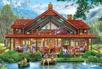 Jigsaw Puzzle camping lodge