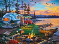 Jigsaw Puzzle Camping Reflections
