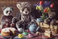 Bulmaca Teddy bears tea party
