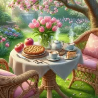 Jigsaw Puzzle Tea party in the garden