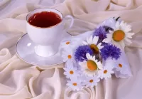 Jigsaw Puzzle Tea and flowers