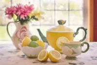 Jigsaw Puzzle Tea with lemons