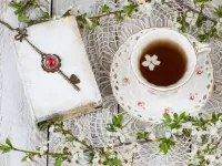 Rompecabezas Tea with flowers