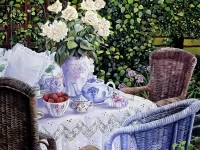 Rompecabezas Tea in garden