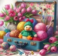 Пазл Чемодан рукодельницы