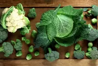 Jigsaw Puzzle Four types of cabbage