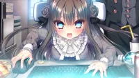パズル Chidori Hinano at the computer
