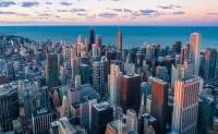 Jigsaw Puzzle Chicago at sunset