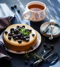 Jigsaw Puzzle Cheesecake and tea