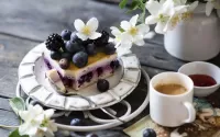 Jigsaw Puzzle Cheesecake with berries