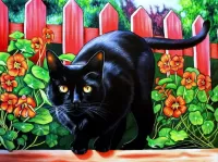 Jigsaw Puzzle Black cat