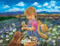 Jigsaw Puzzle country girl