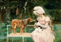 Jigsaw Puzzle lady with dogs