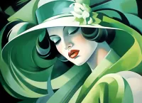 Jigsaw Puzzle Lady in green