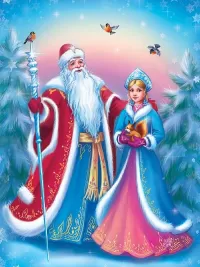 Пазл Дед Мороз и Снегурочка