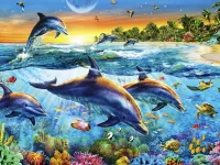 Jigsaw Puzzle Dolphins 4