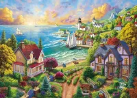 Jigsaw Puzzle Village by the sea