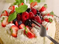 Rompecabezas Dessert with berries