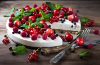 Jigsaw Puzzle Dessert with berries