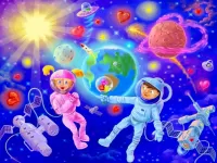 Пазл Дети в космосе