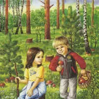 Puzzle Children in the woods