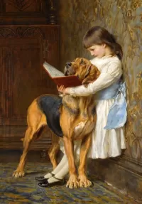 Rompecabezas Girl and dog