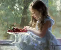 Пазл Девочка и ягоды